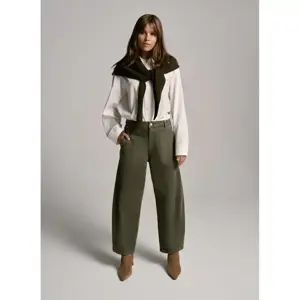Mint Velvet Khaki Utility Barrel Leg Jeans